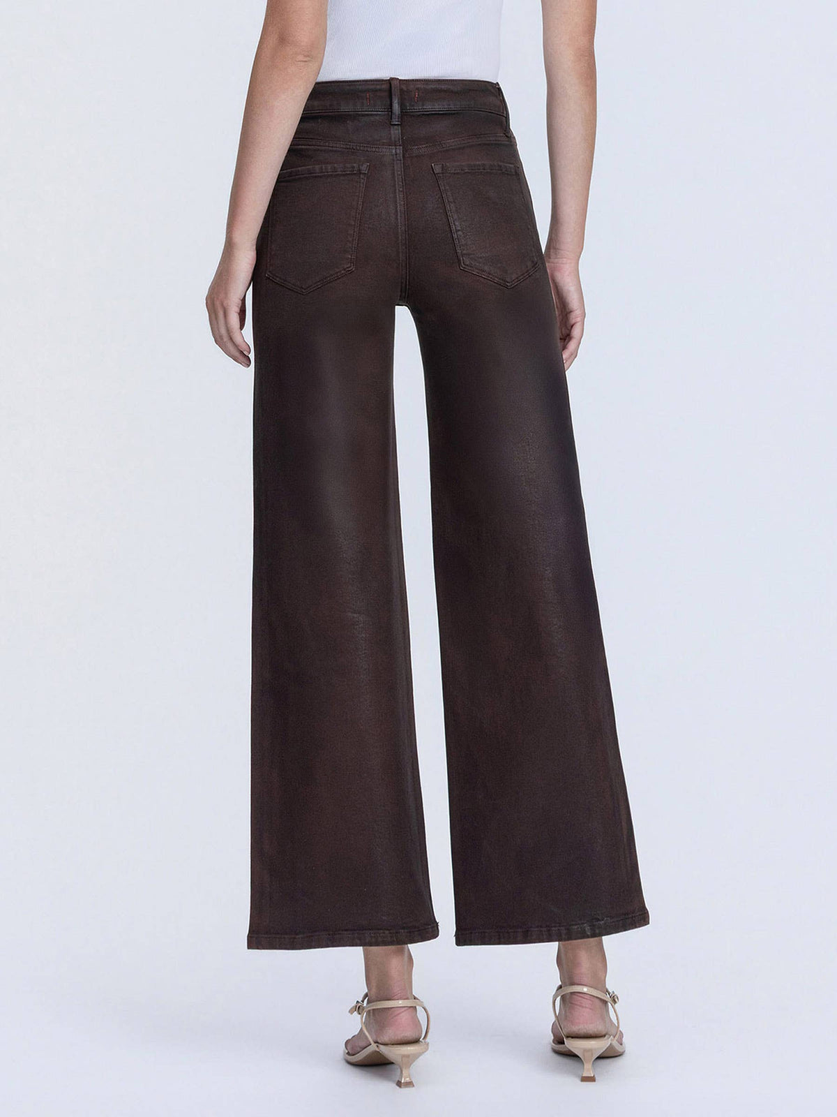 HIGH RISE COFFEE WIDE LEG JEANS
