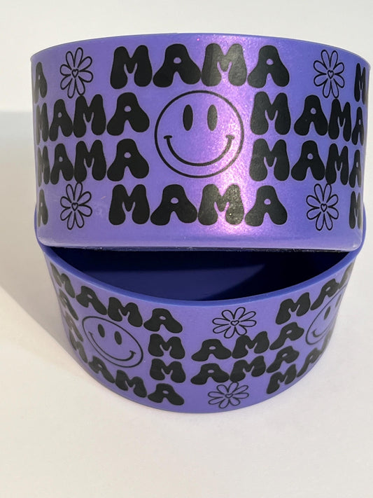 Mama purple shimmer silicone tumbler sleeve