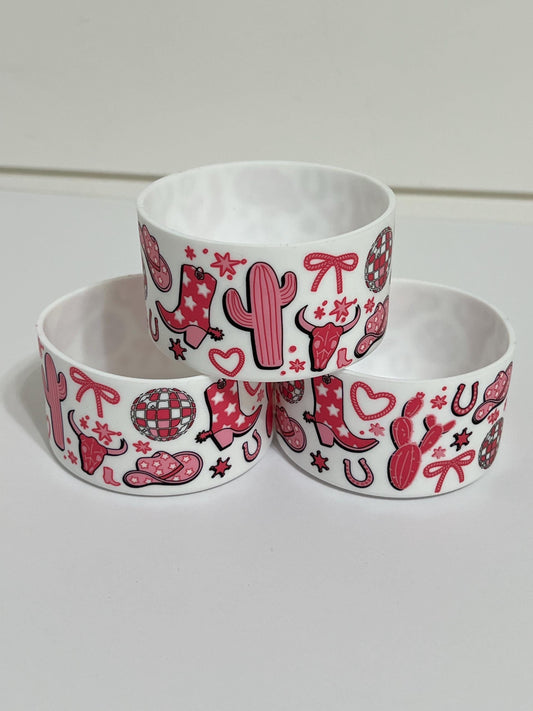Disco cowgirl silicone tumbler sleeve