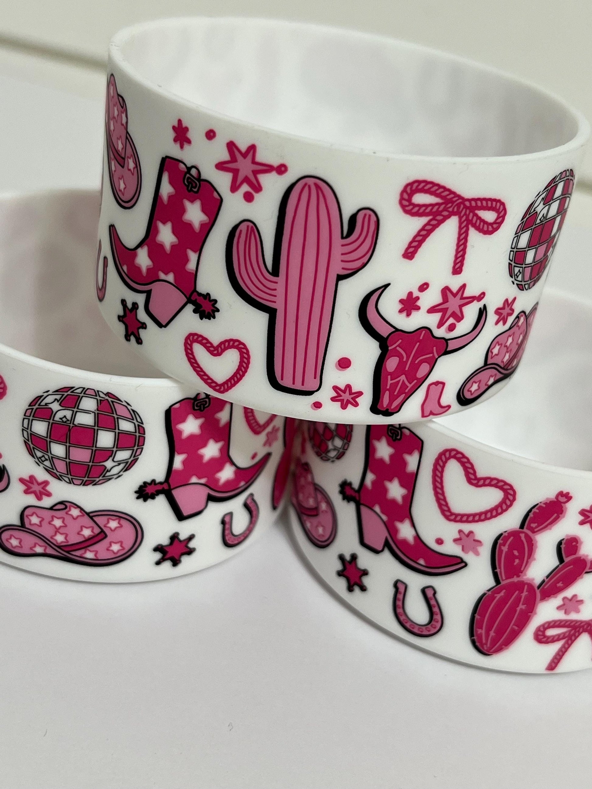 Disco cowgirl silicone tumbler sleeve