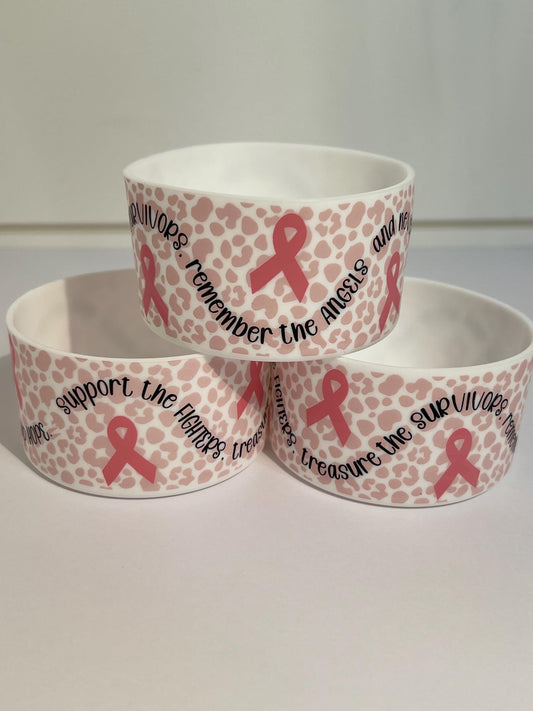 Breast cancer awareness silicone tumbler sleeve