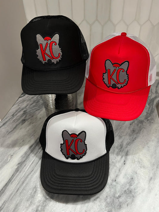 Kansas City Football Wolf Patch Hat, Trucker Hat, Kansas City Patch Hat