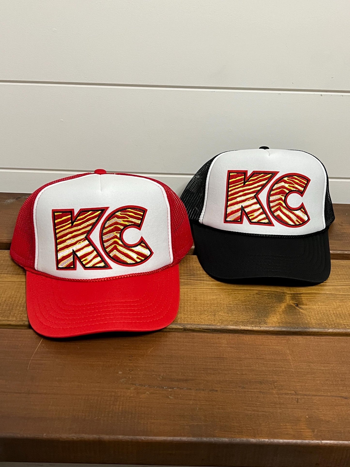 Kansas City Football Patch Hat, Trucker Hat, Kansas City Patch Hat, KC Hat, Chiefs Hat