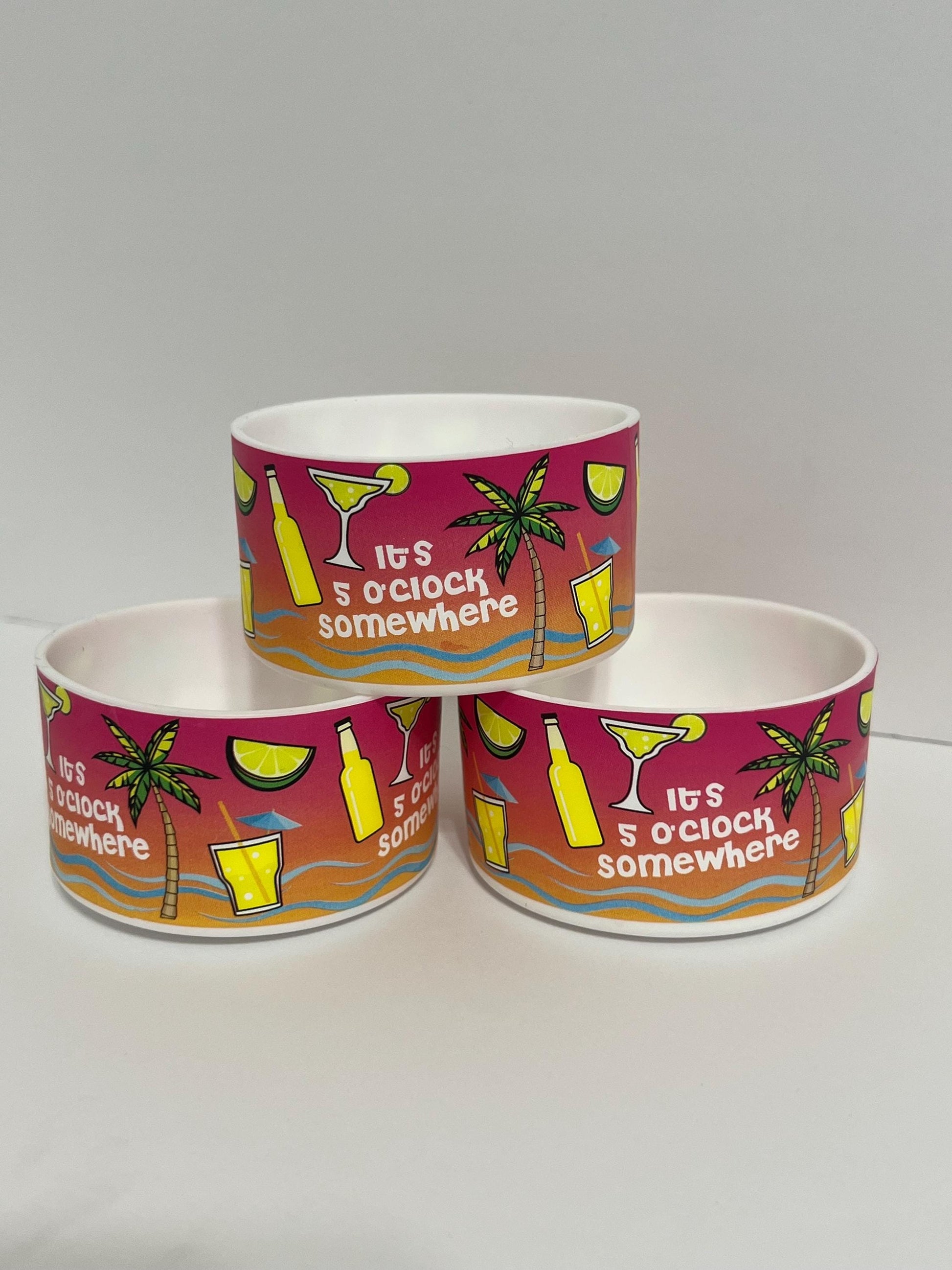 5 o'clock somewhere silicone tumbler sleeve