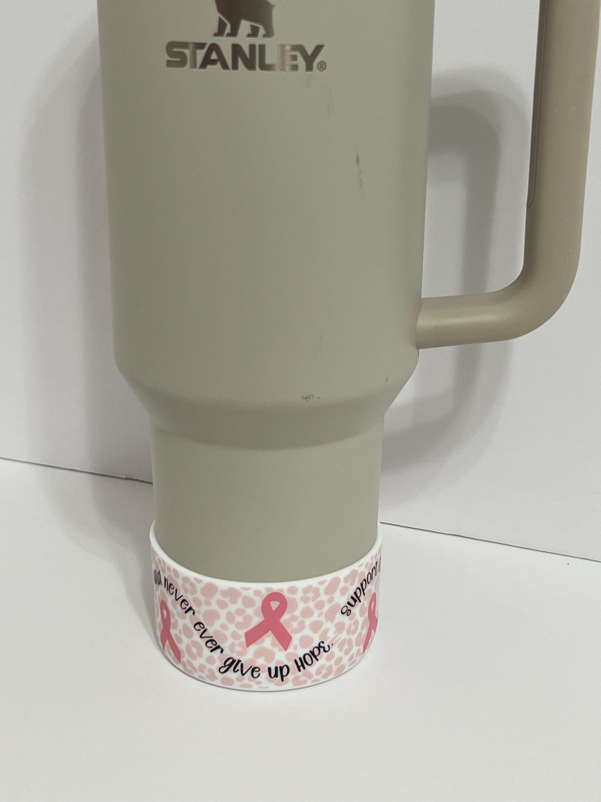 Breast cancer awareness silicone tumbler sleeve
