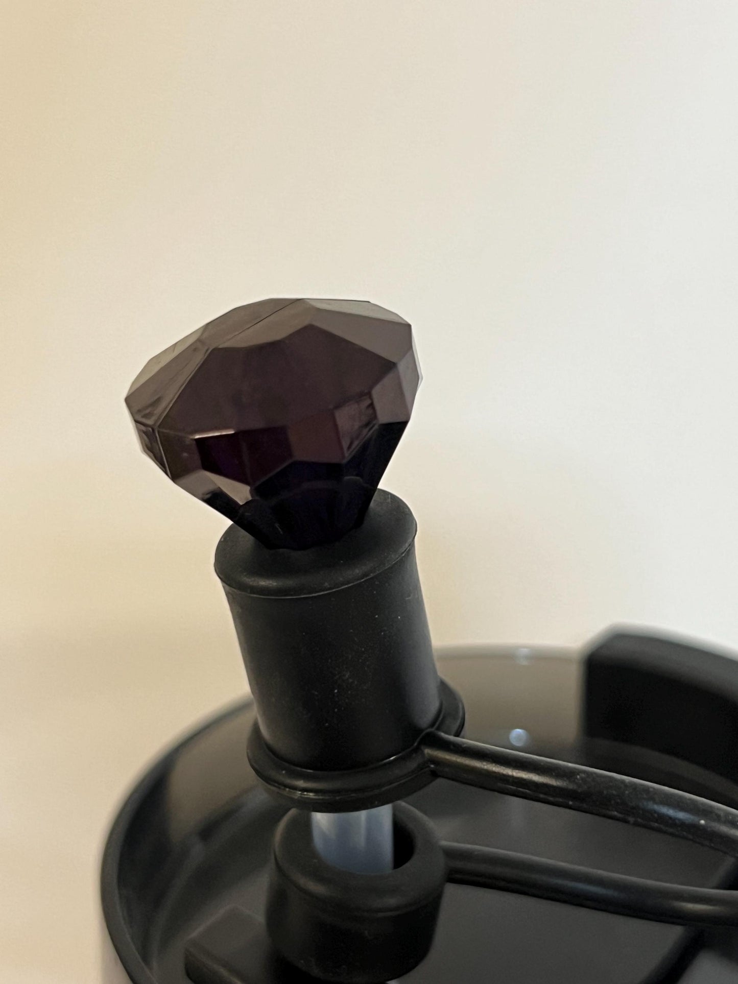 Black Bling Diamond 3D straw topper (10mm)