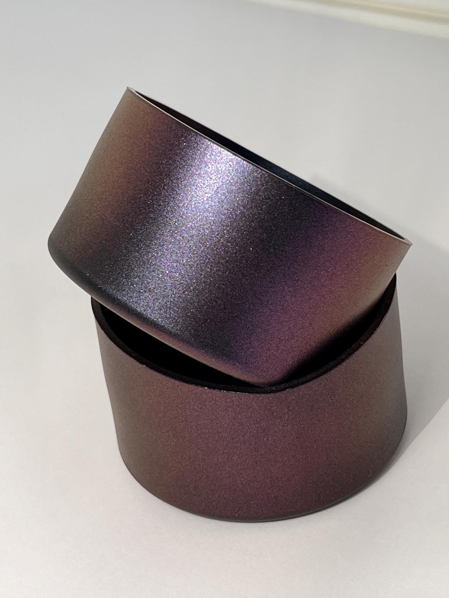 Lustrous plum silicone tumbler sleeve