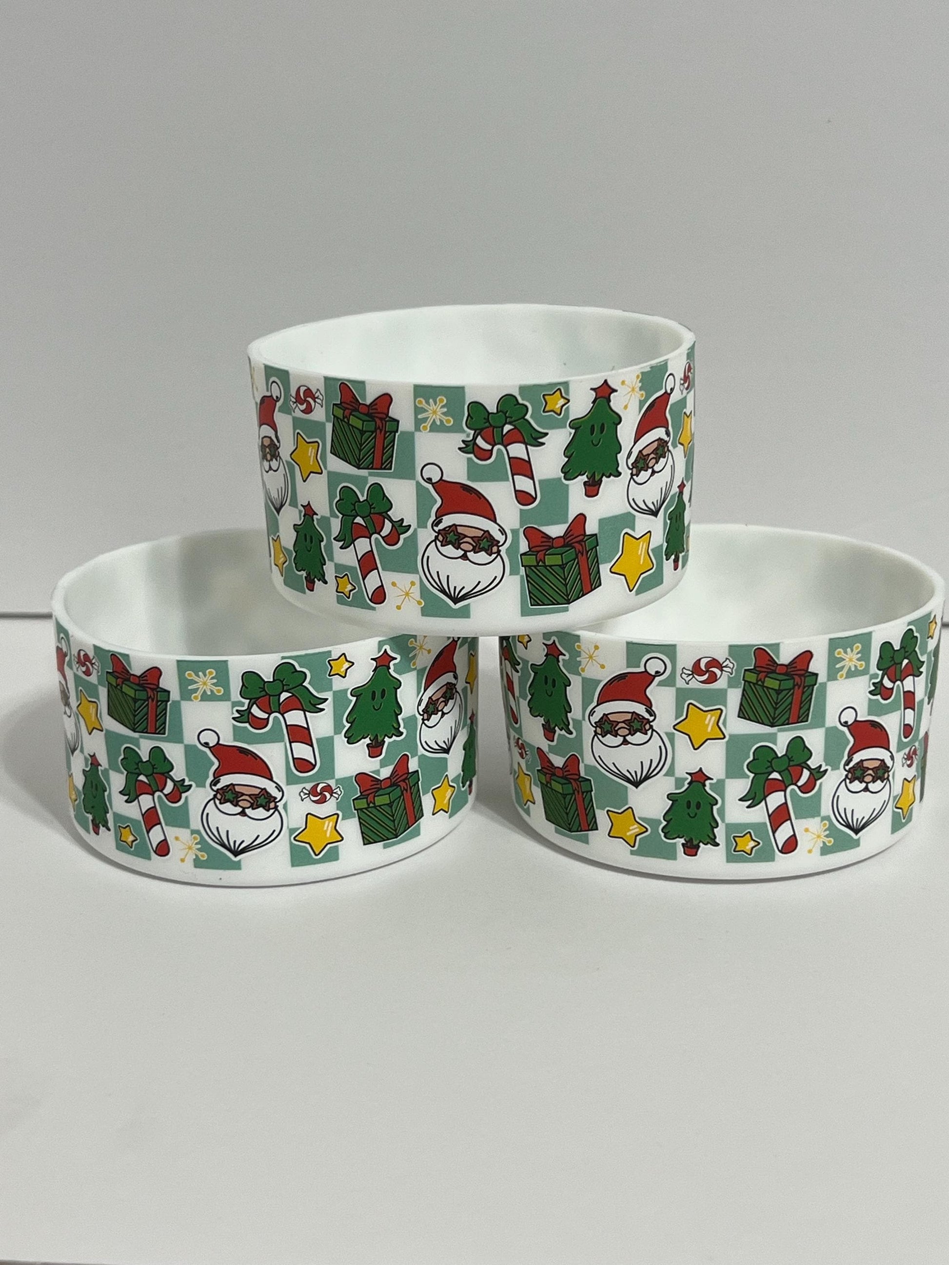 Christmas silicone tumbler sleeve