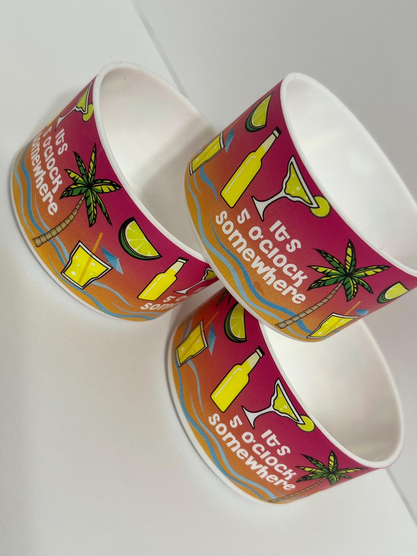 5 o'clock somewhere silicone tumbler sleeve