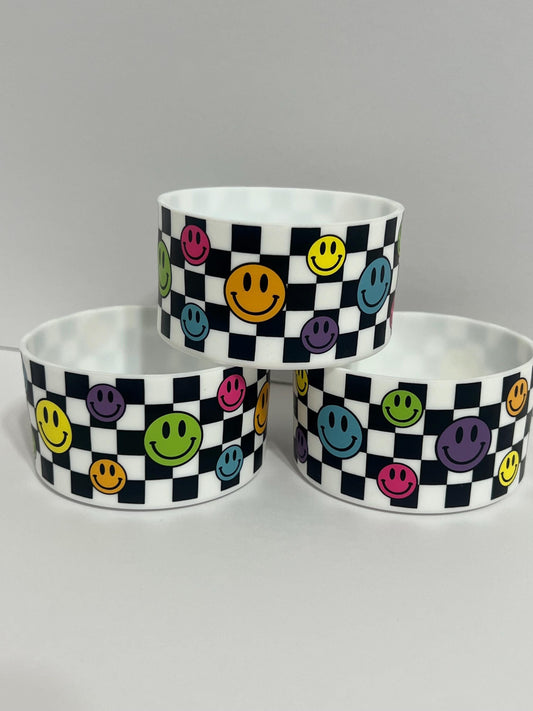 Retro Happy silicone tumbler sleeve