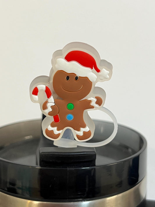 Christmas Gingerbread man LED straw topper (10mm)
