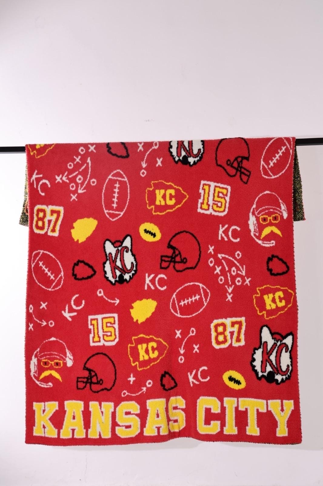 Large Kansas City Football Blanket, 100% Polyester Microfiber Blanket, Soft Sports Blanket, Football Blanket