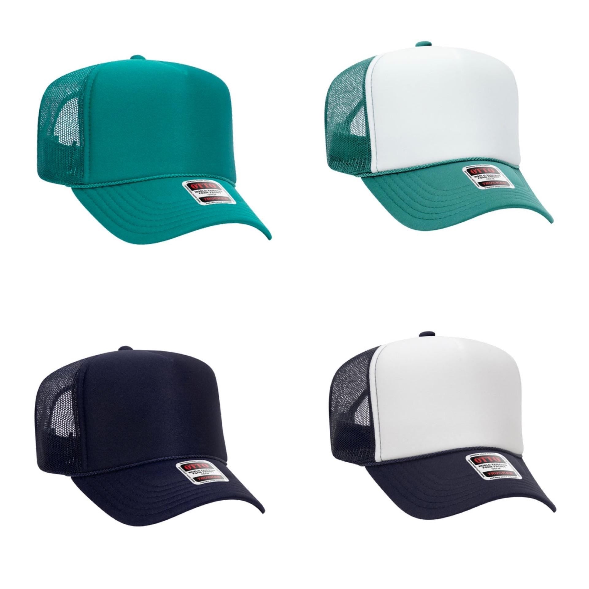 Blank OTTO CAP 5 Panel High Crown Mesh Back Trucker Hat