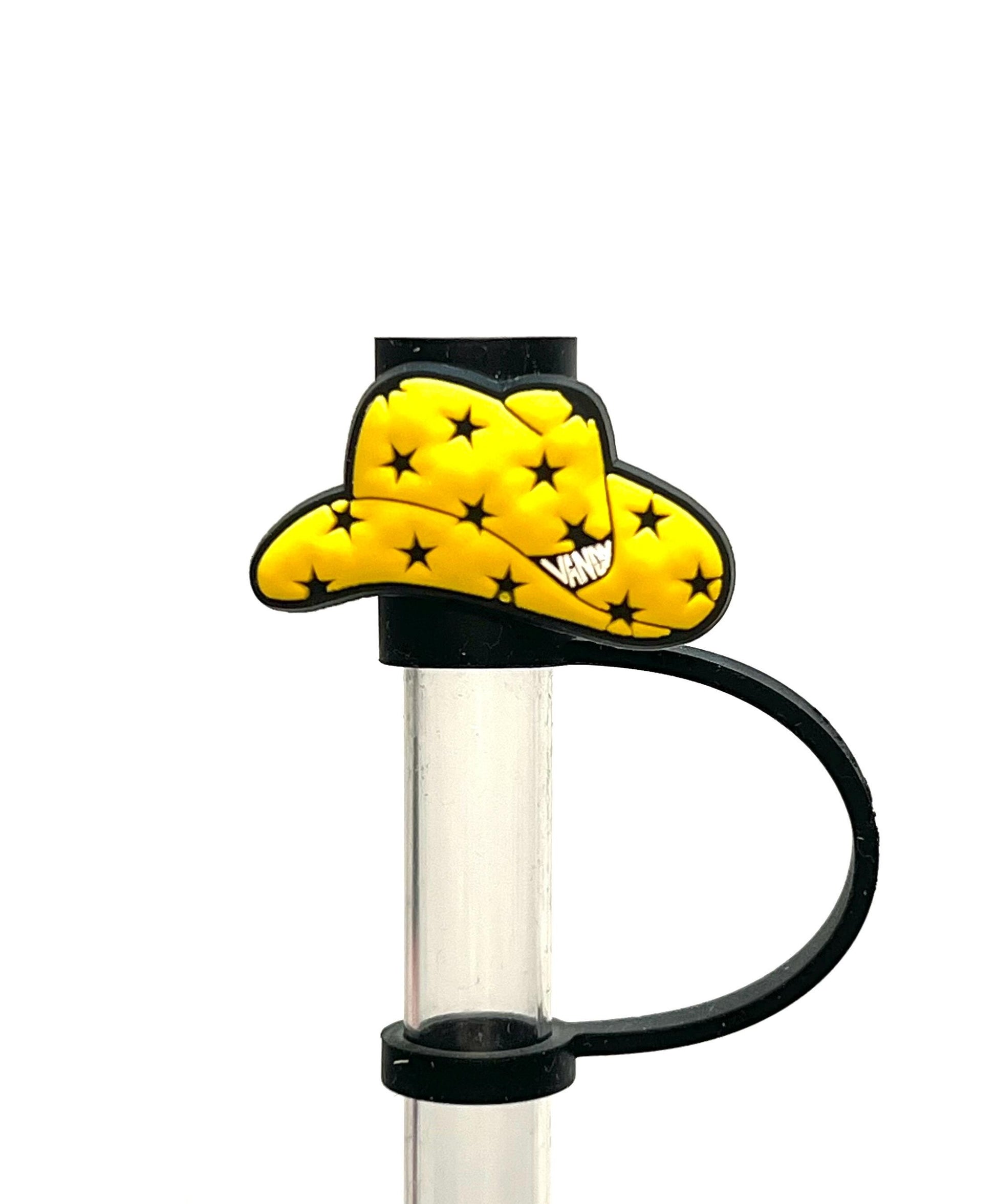 Yellow cowboy hat straw topper (10mm)