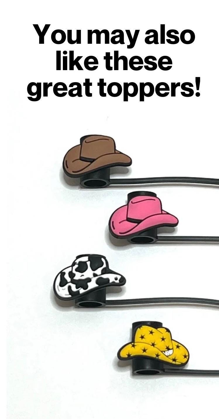 Yellow cowboy hat straw topper (10mm)