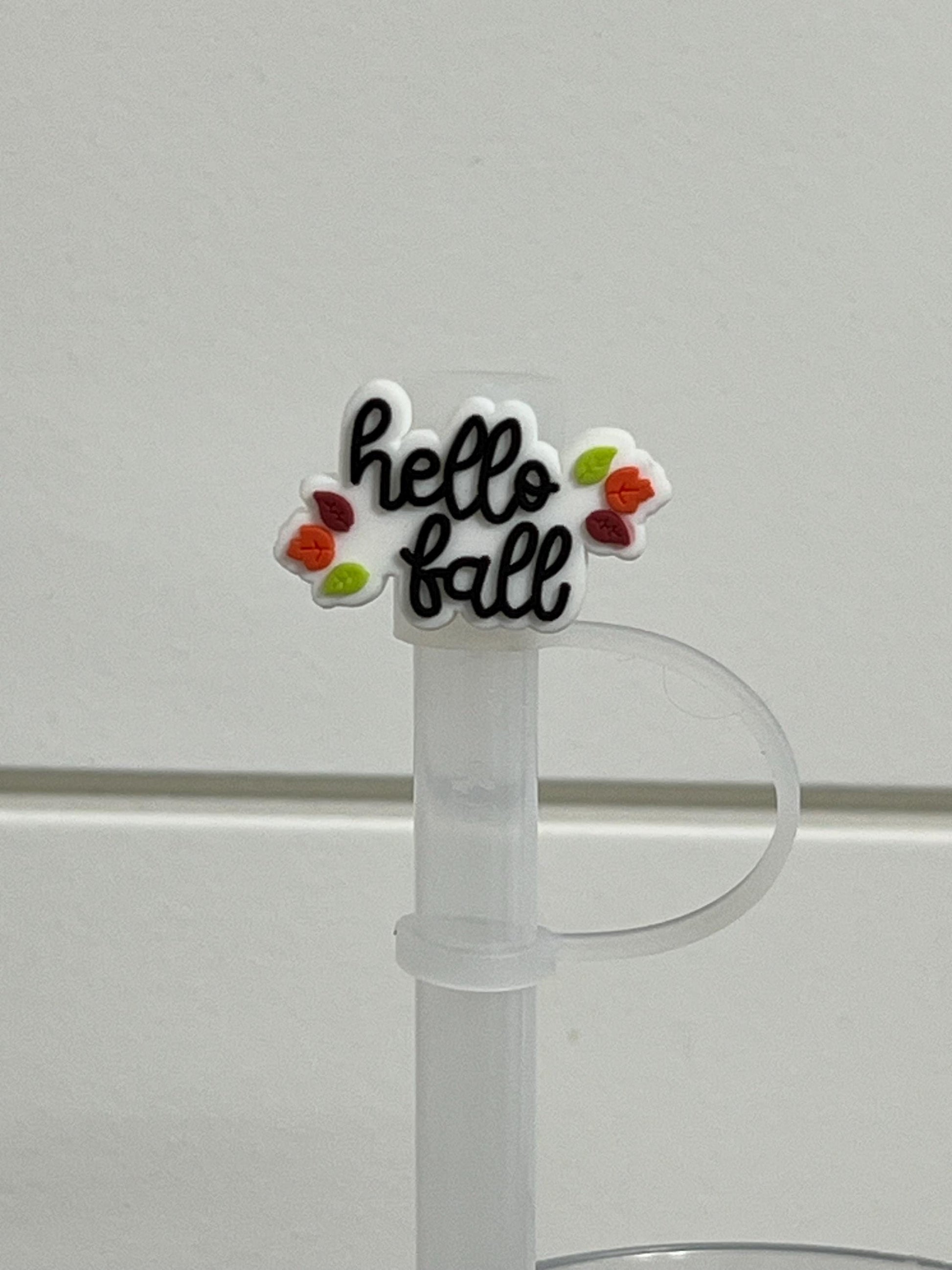 Hello fall straw topper (10mm)