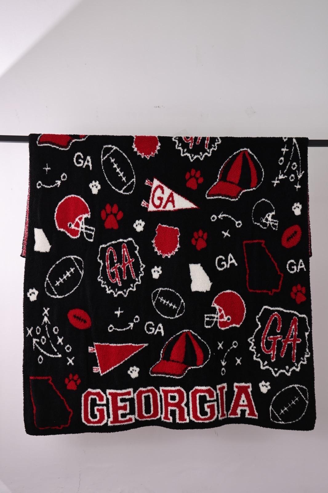 PRE-ORDER!!! New!! Georgia Blanket, 100% Polyester Microfiber, Game Day Blanket