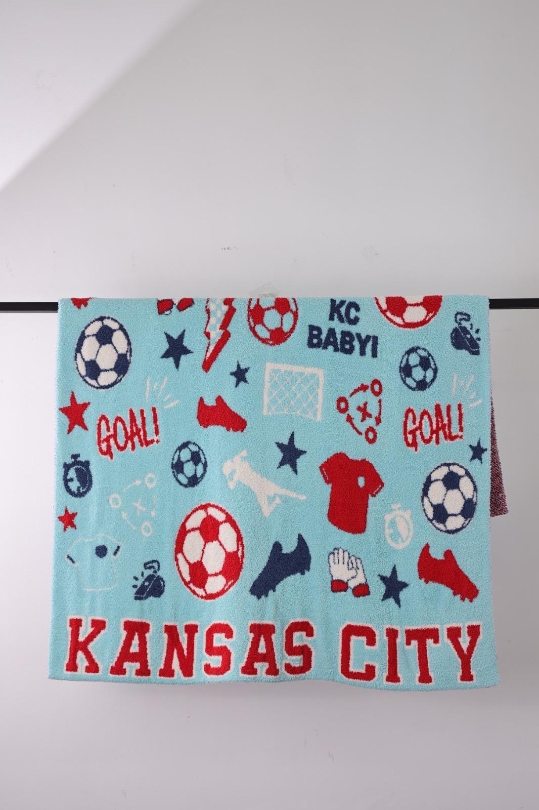PRE-ORDER!!! New!! Large Kansas City Women’s Soccer Blanket, 100% Polyester Microfiber, Game Day Blanket, KC Game Day Blanket
