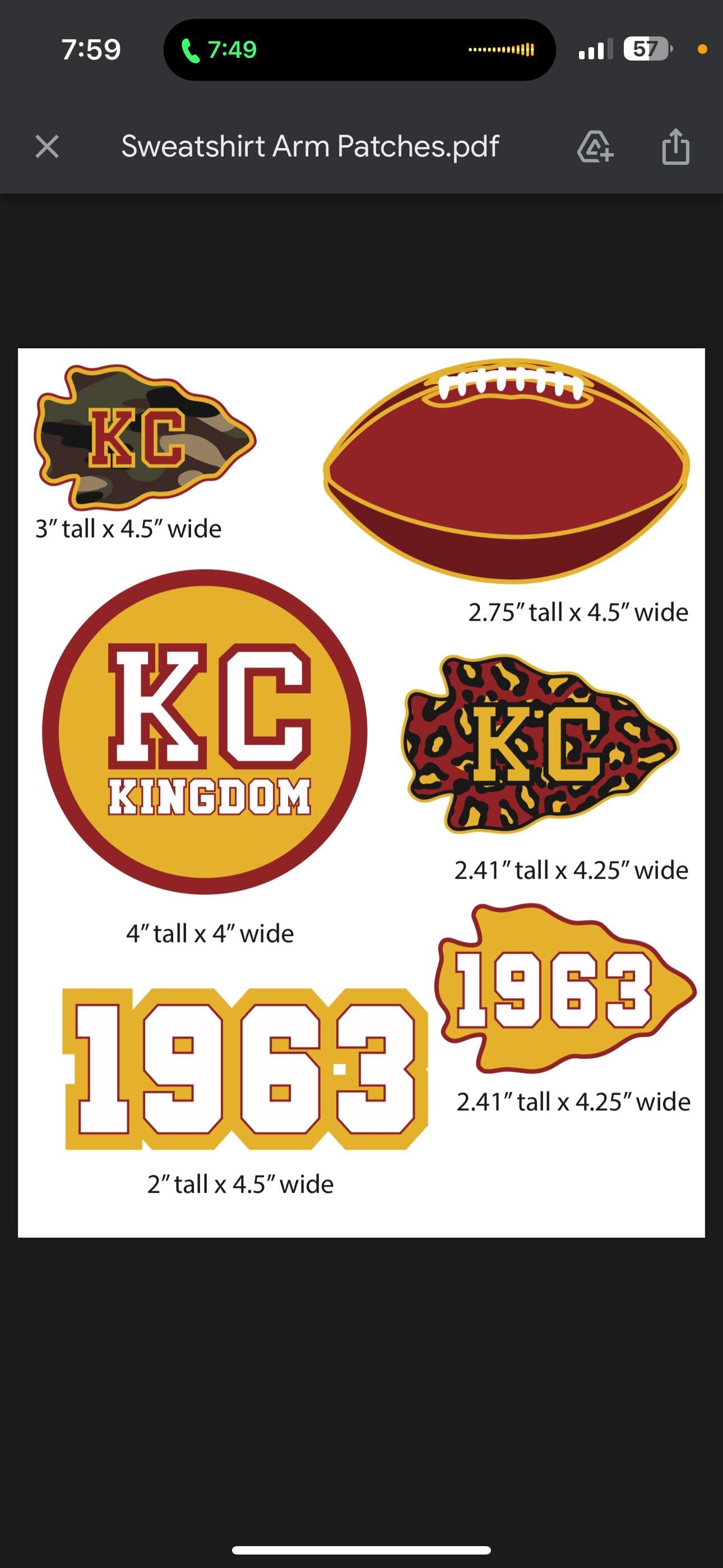 Large Kansas City Patch, KC Patch, Hat Patch, Jacket Patch, Iron On Patch