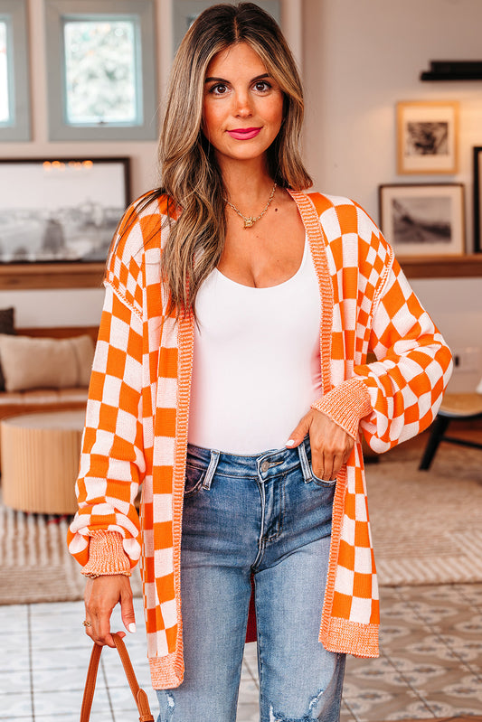Orange & White Cardigan