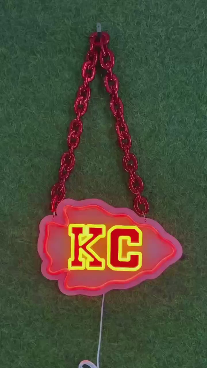 Kansas City Light Up LED Necklace, Kansas City Football Necklace