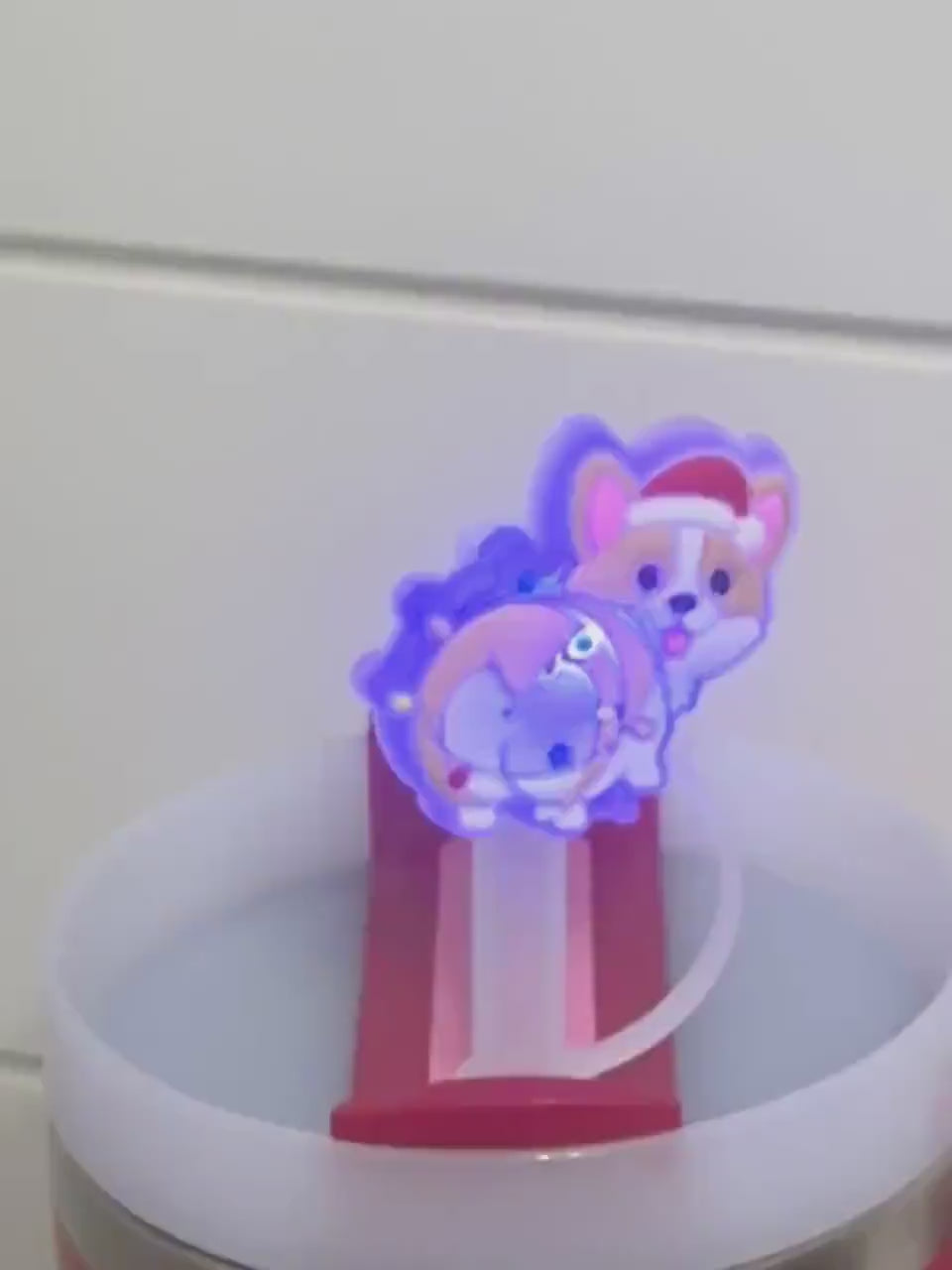 Christmas Corgi LED straw topper (10mm)