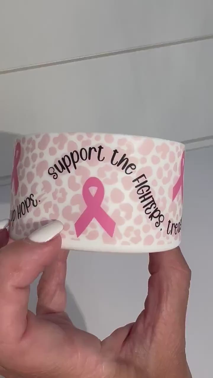 Breast cancer awareness silicone tumbler sleeve