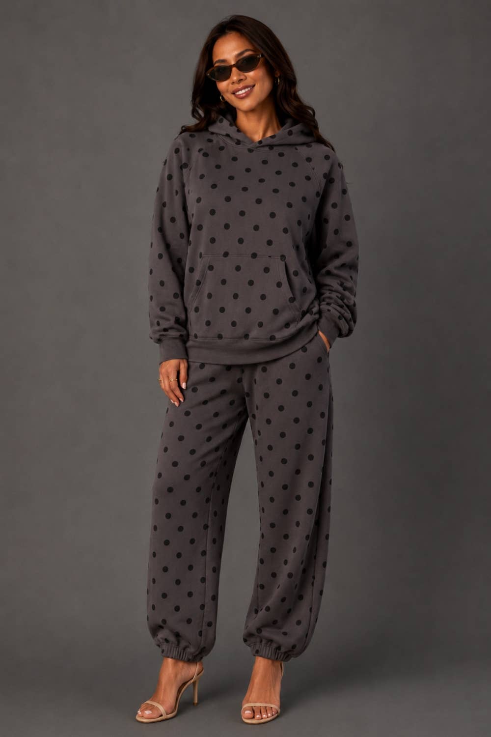 Dk. Gray & Black Polka Dot Sweatpants