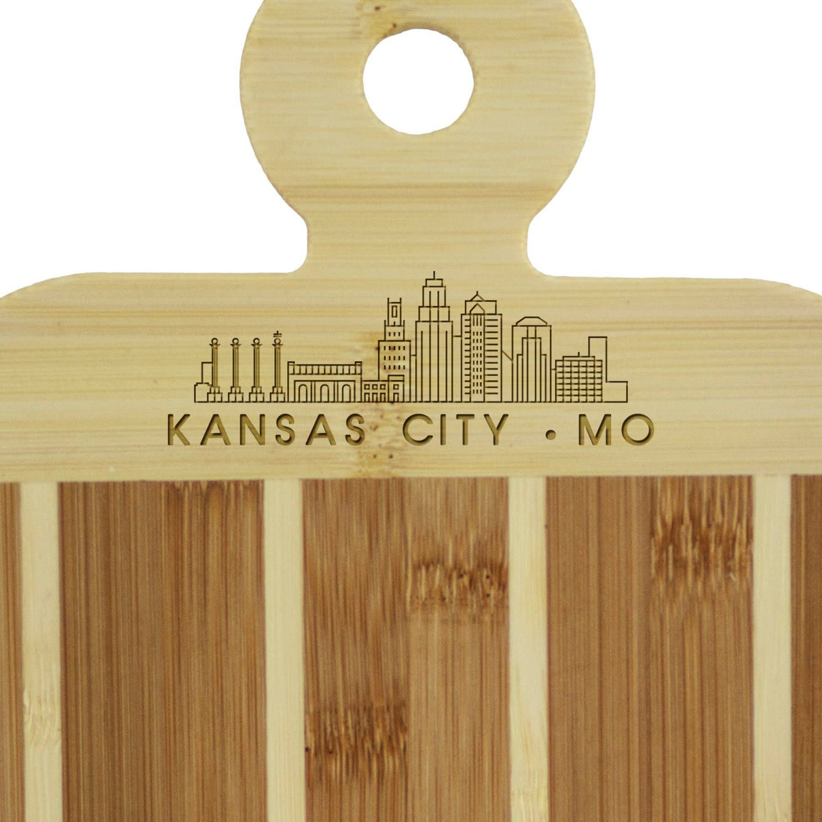 Kansas City Skyline Charcuterie Serving Paddle, 9" x 6"