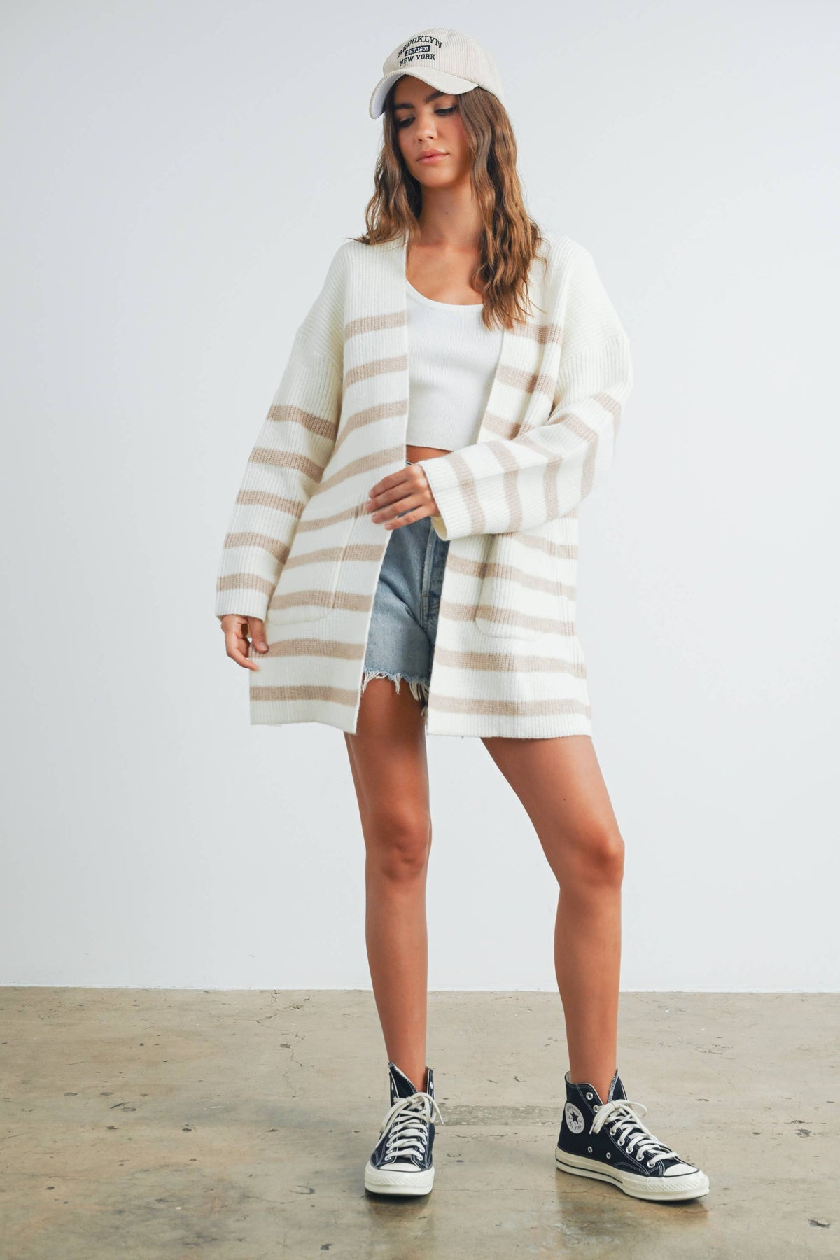 Knitted Stripe Maxi Cardigan