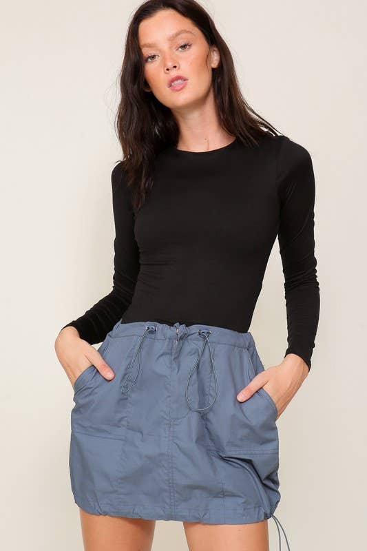 Long Sleeve Round Neck Brushed Knit Top