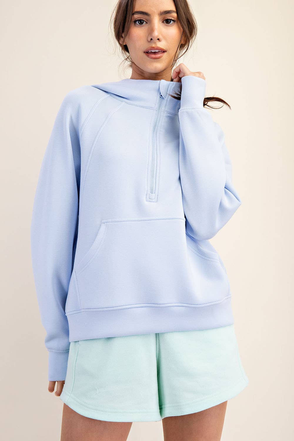 MODAL SCUBA QUARTER ZIP HODDIE JACKET