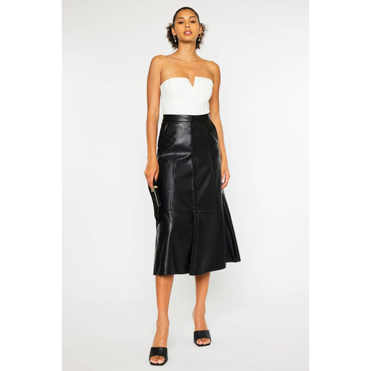 HIGH RISE PU MIDI SKIRT