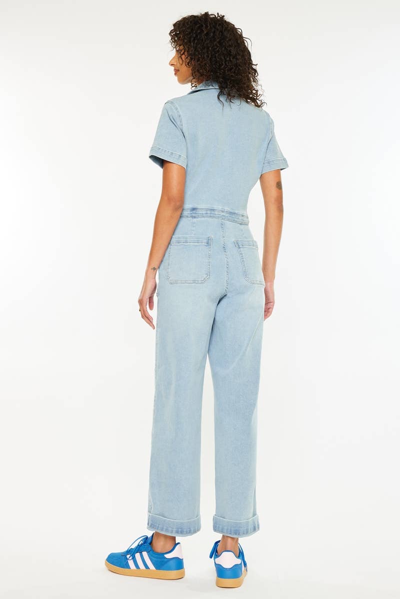 WIDE LEG DENIM COVERALLS-KC2142L