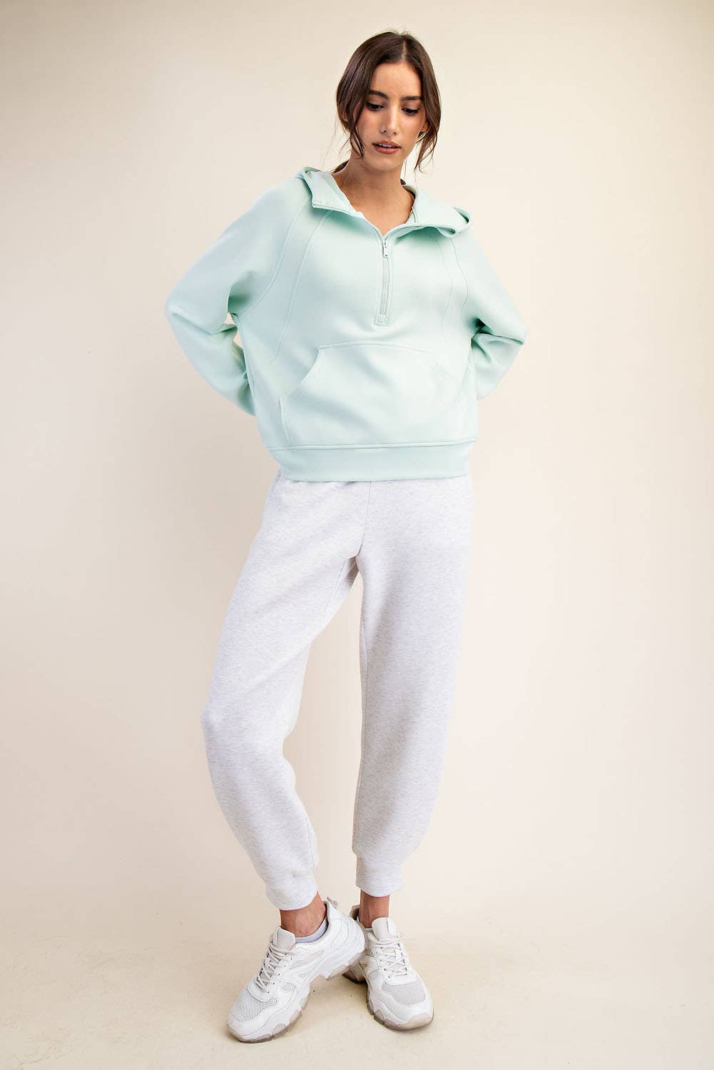MODAL SCUBA QUARTER ZIP HODDIE JACKET