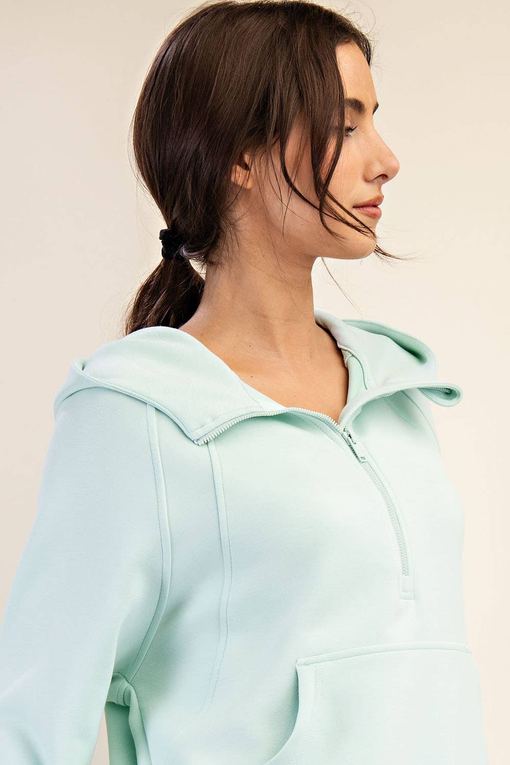 MODAL SCUBA QUARTER ZIP HODDIE JACKET