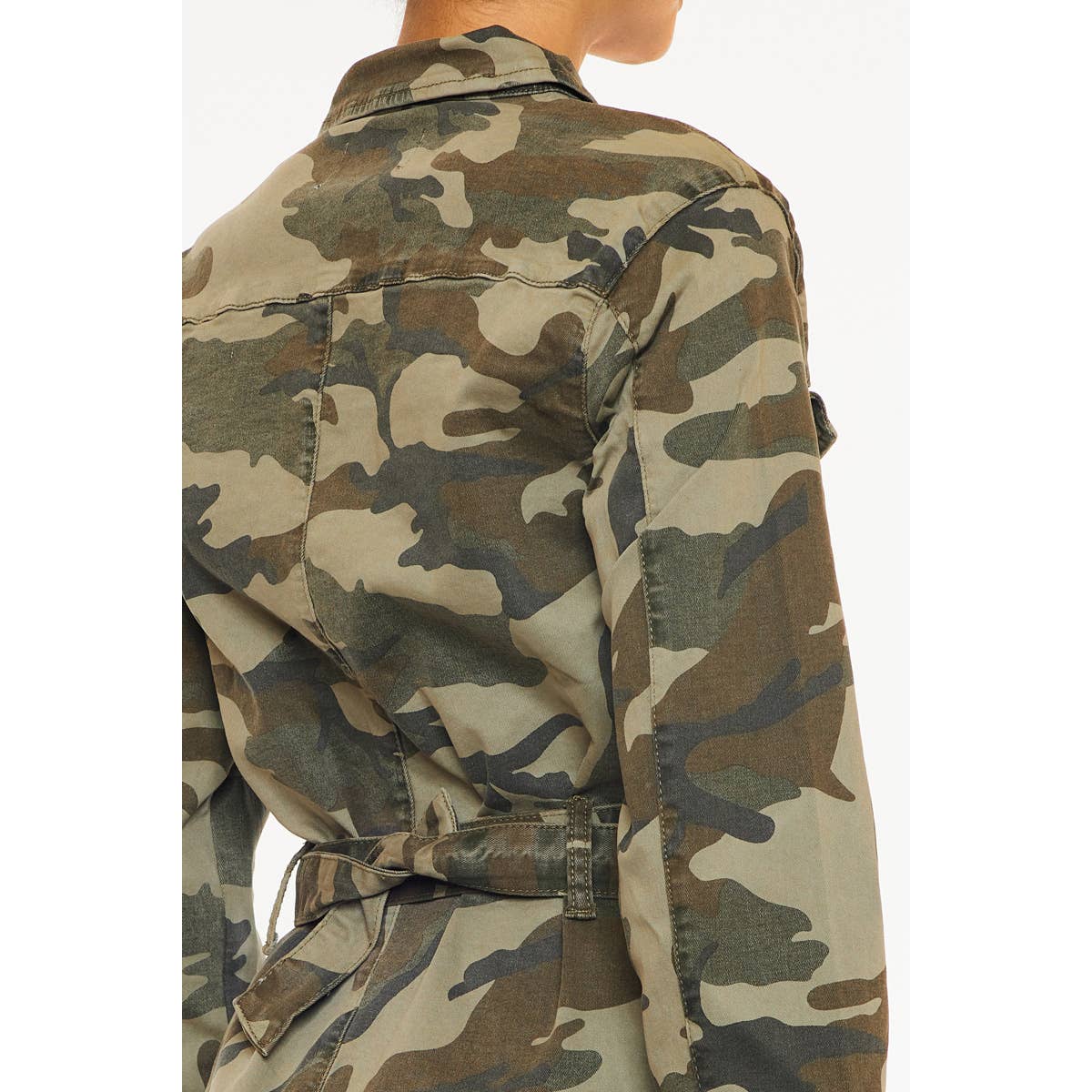 CAMO BUTTON DOWN MINI DRESS