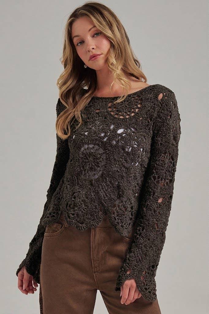 CHENILLE YARN KNITTED FALL SWEATER BOHO_JLT00284-01