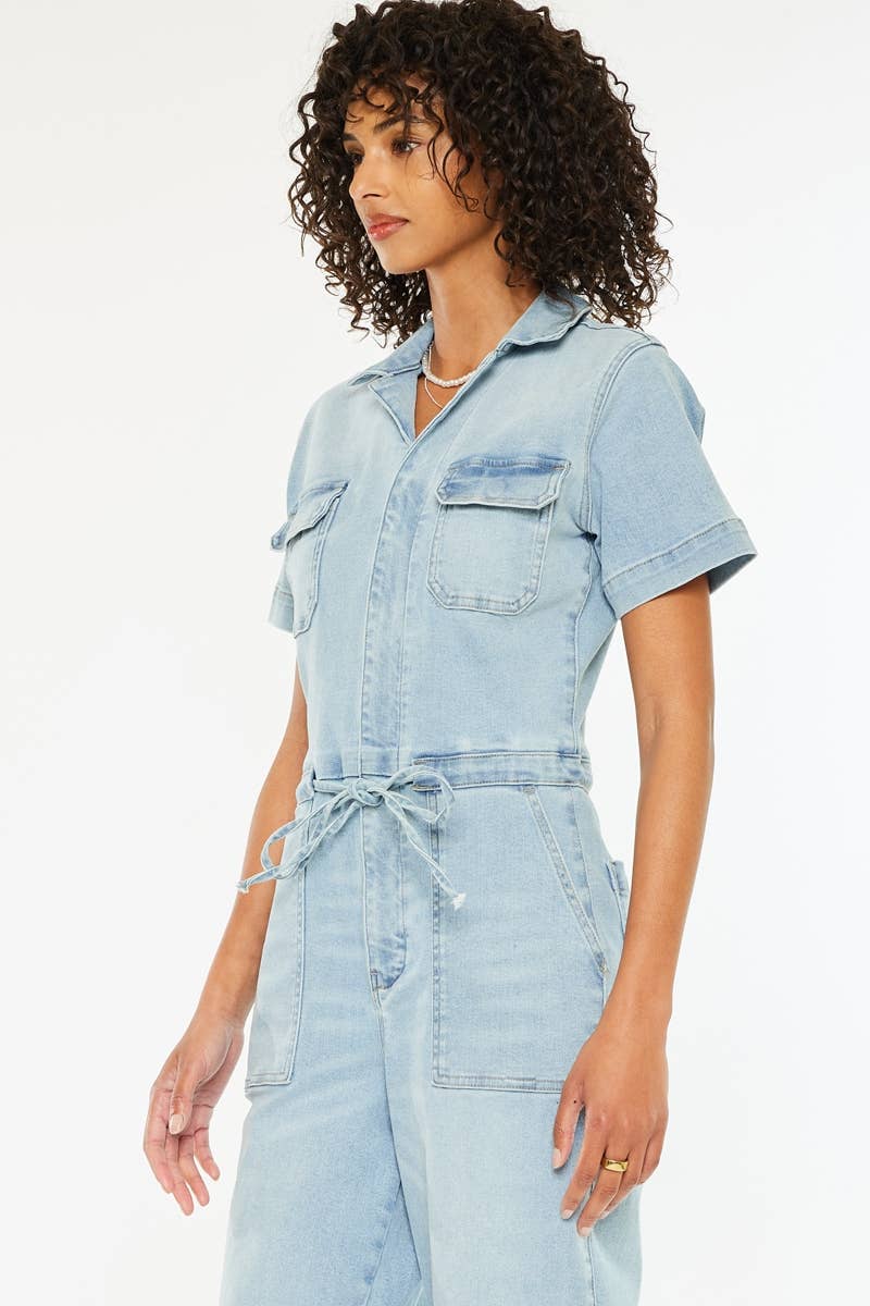 WIDE LEG DENIM COVERALLS-KC2142L