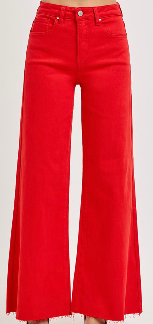 Pre-order!!! Risen high rise, tummy control, wide leg jeans.