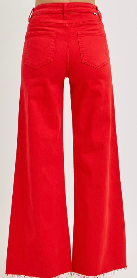 Pre-order!!! Risen high rise, tummy control, wide leg jeans.