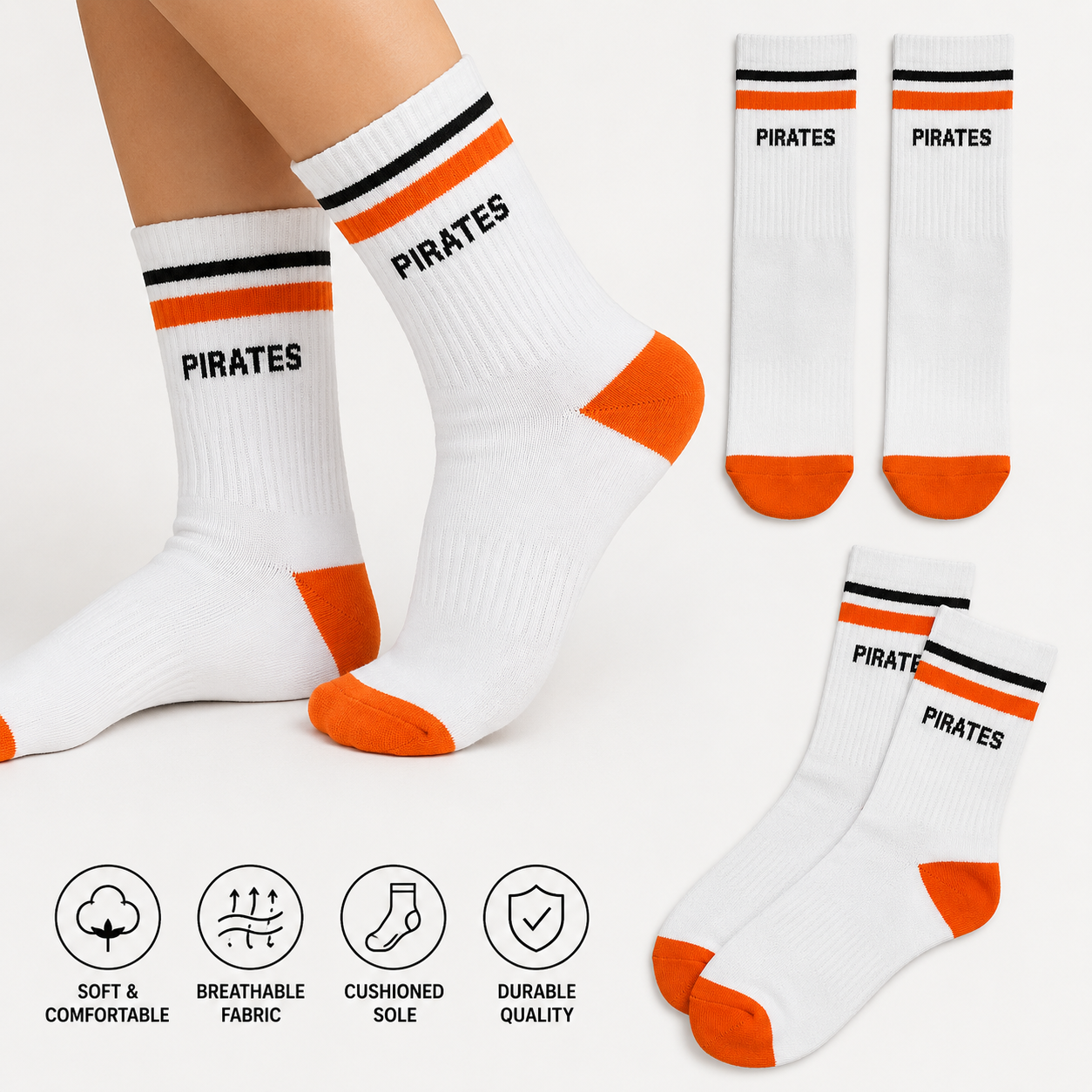***Pre-Order***Pirates Athletic Socks