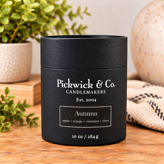 Pickwick & Co. Autumn 10 oz candle in black gift tube