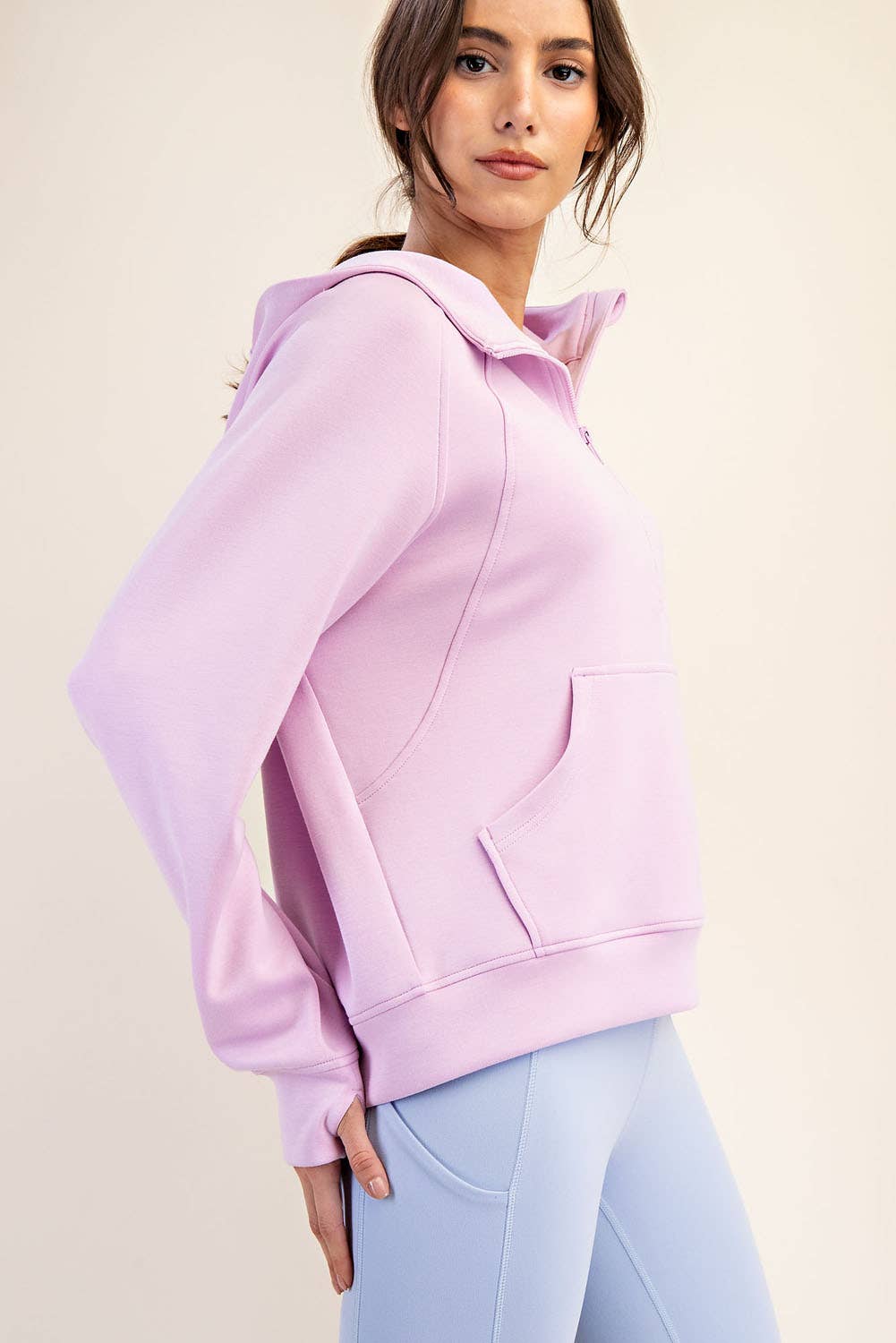 MODAL SCUBA QUARTER ZIP HODDIE JACKET