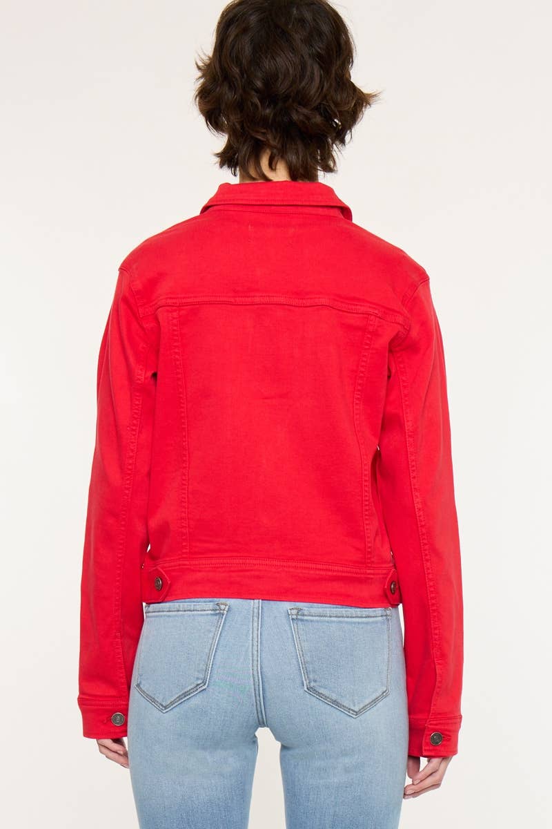 RED ZIG ZAG STICH JACKET-KC7282RED