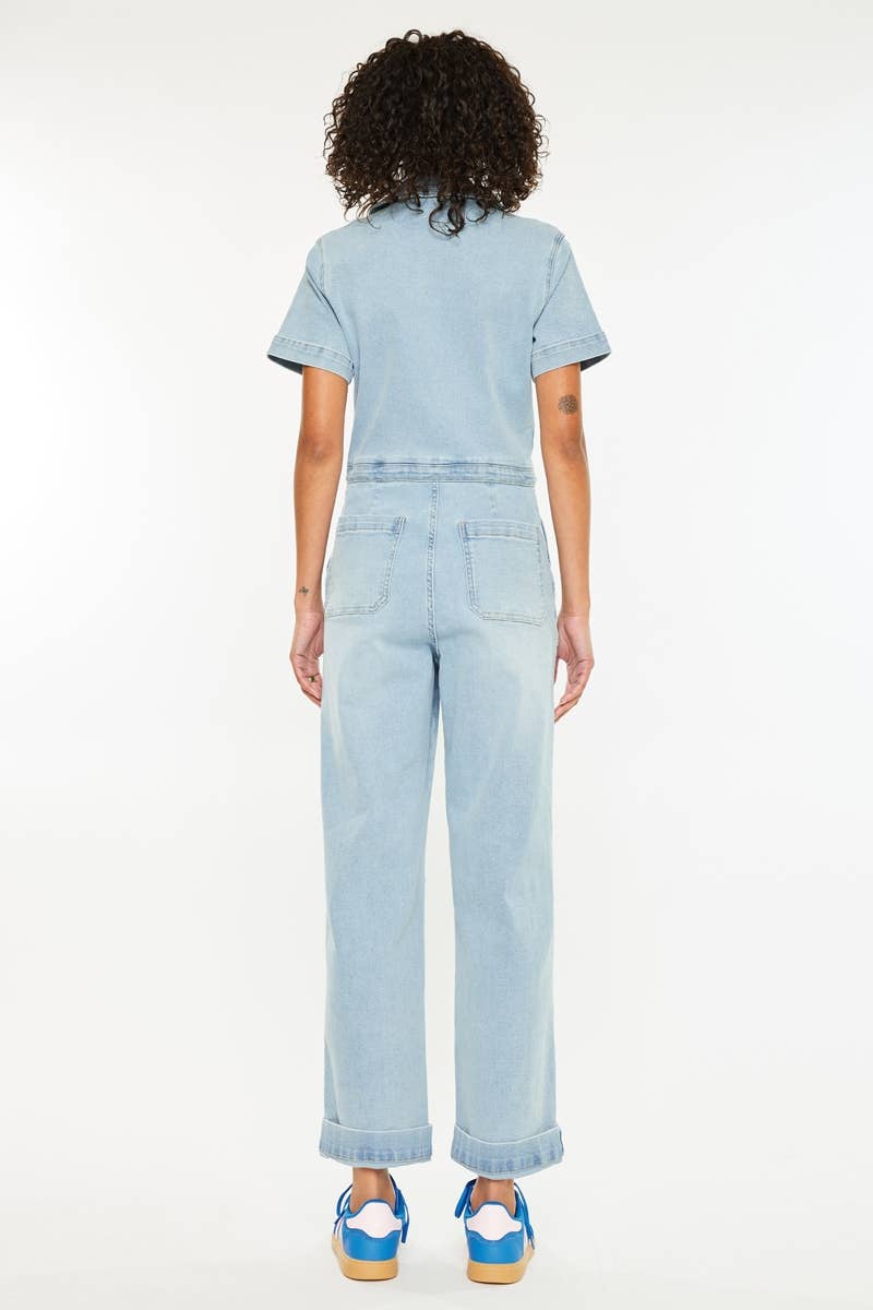WIDE LEG DENIM COVERALLS-KC2142L