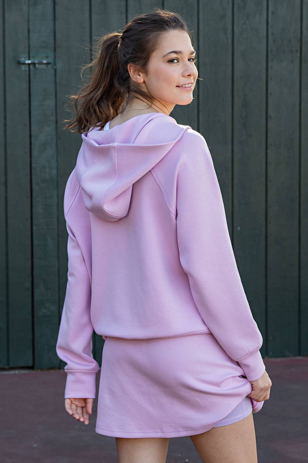 MODAL SCUBA QUARTER ZIP HODDIE JACKET