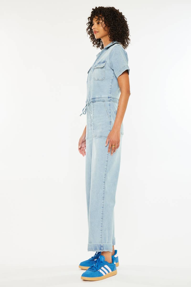 WIDE LEG DENIM COVERALLS-KC2142L