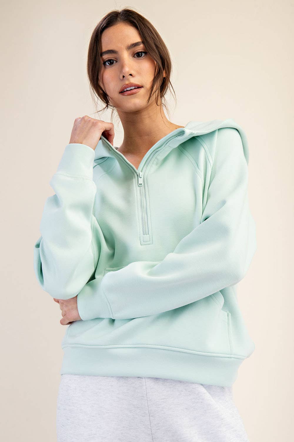 MODAL SCUBA QUARTER ZIP HODDIE JACKET