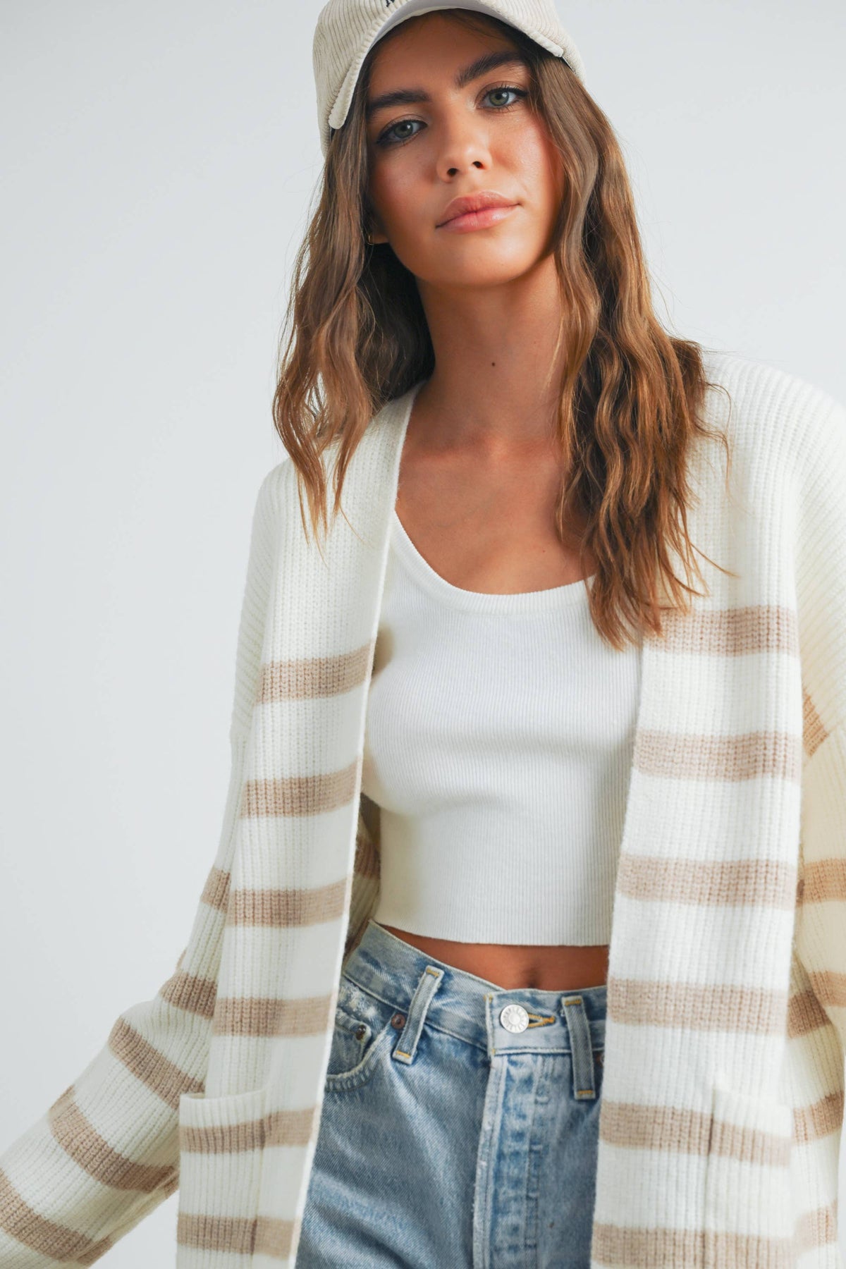 Knitted Stripe Maxi Cardigan